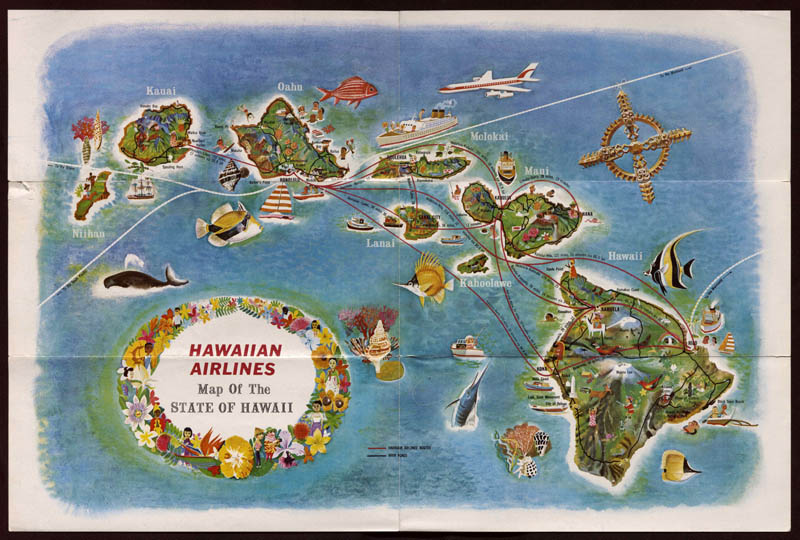 Hawaiian Airlines Map of the State of Hawaii from Hawaiian Airlines See All Hawaii. Copyright of this material is retained by the content creators. John W. Hartman Center, Duke University does not claim to hold any copyrights to these materials