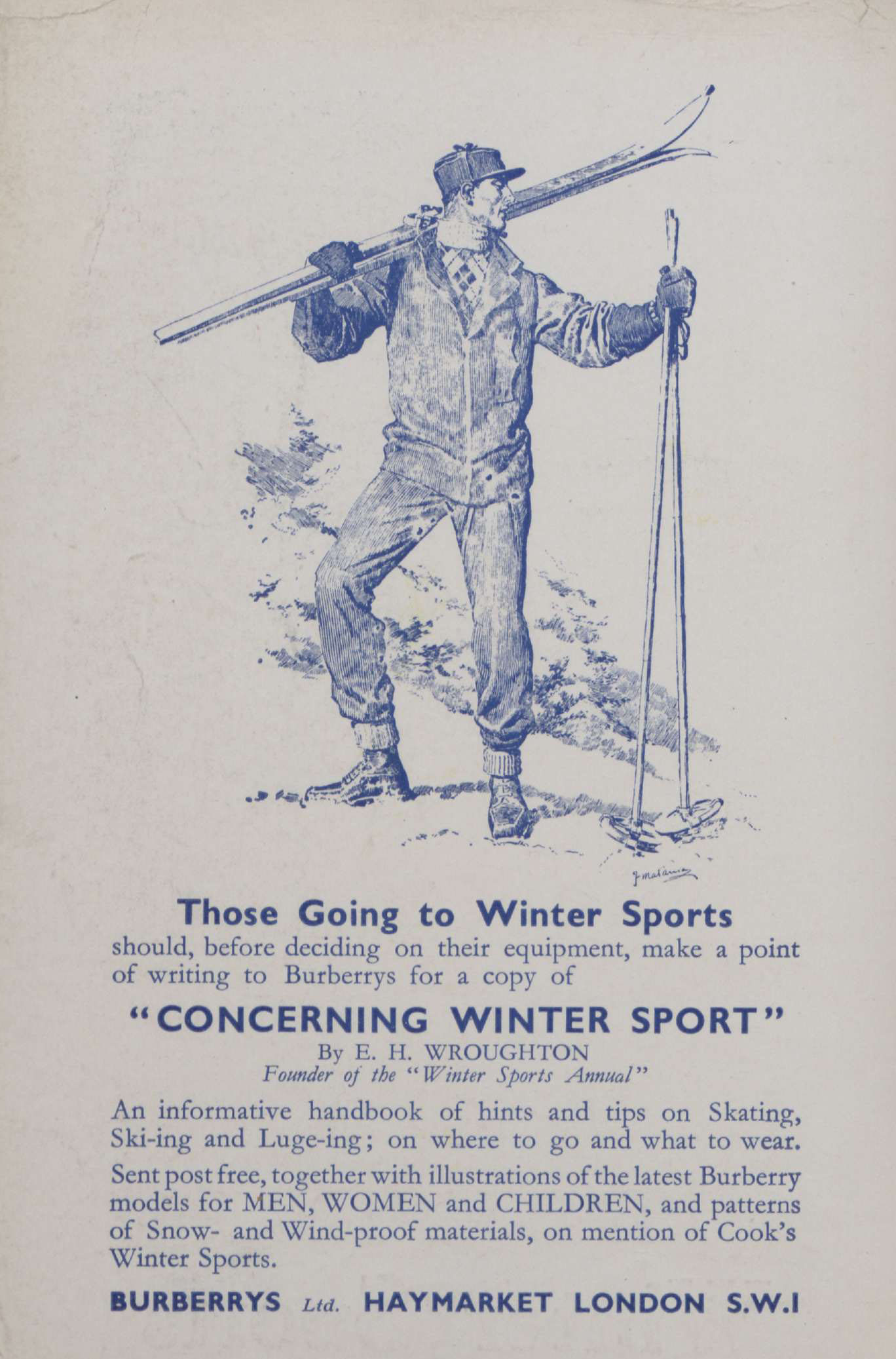 Winter Sports 1931-32. © Permission granted by Thomas Cook Archives
