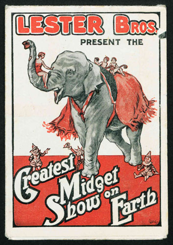 Lester Bros. Present the Greatest Midget Show on Earth. Copyright Cyril Critchlow Collection, Local and Family History Centre, Blackpool Central Library